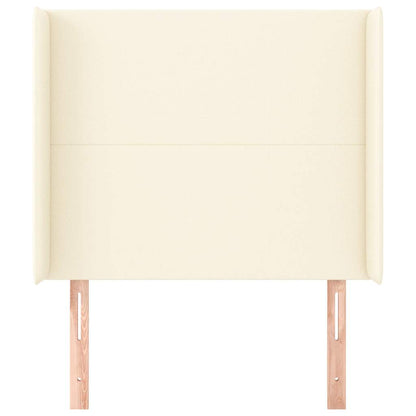 Kopfteil mit Ohren Creme 93x16x118/128 cm Kunstleder