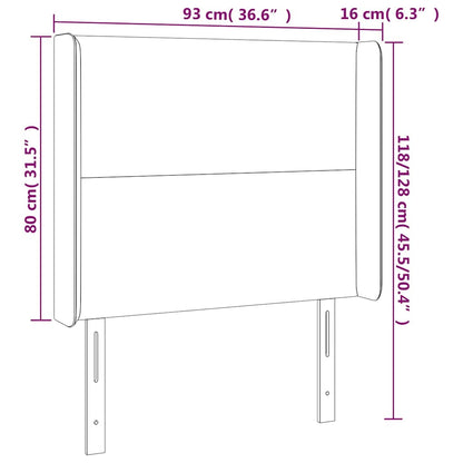 Kopfteil mit Ohren Creme 93x16x118/128 cm Kunstleder