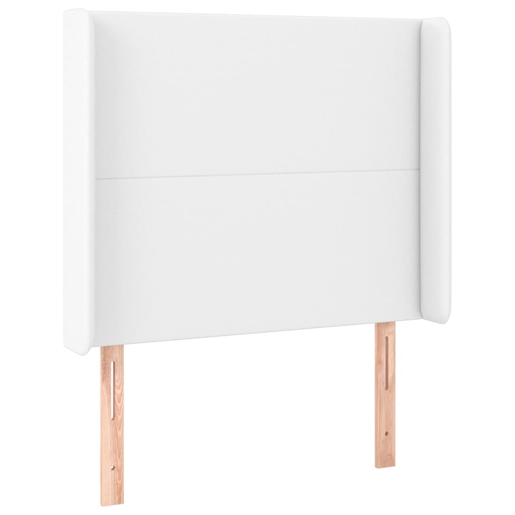 Kopfteil mit Ohren Weiß 103x16x118/128 cm Kunstleder