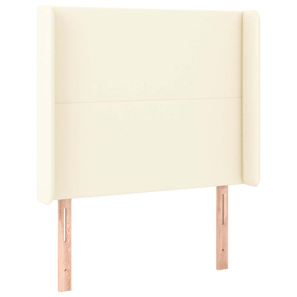 Kopfteil mit Ohren Creme 103x16x118/128 cm Kunstleder