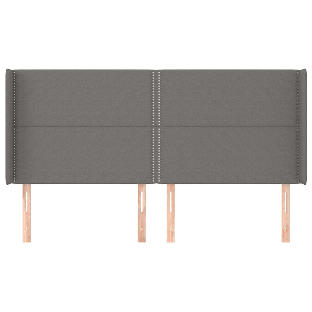 Kopfteil mit Ohren Dunkelgrau 183x16x118/128 cm Stoff