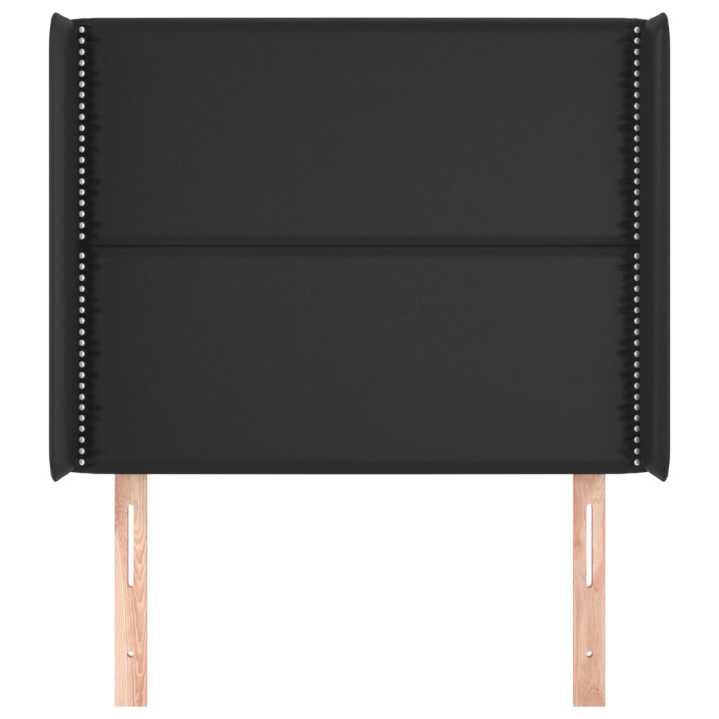 Kopfteil mit Ohren Schwarz 103x16x118/128 cm Kunstleder