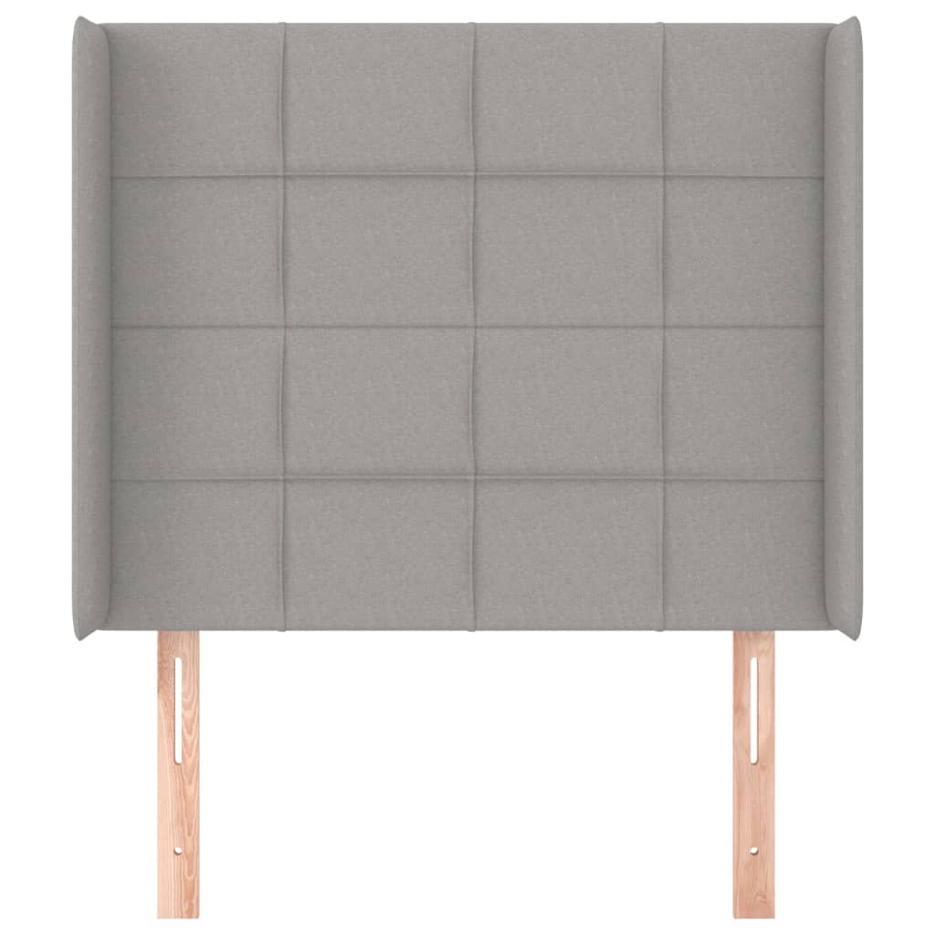 Kopfteil mit Ohren Hellgrau 83x16x118/128 cm Stoff