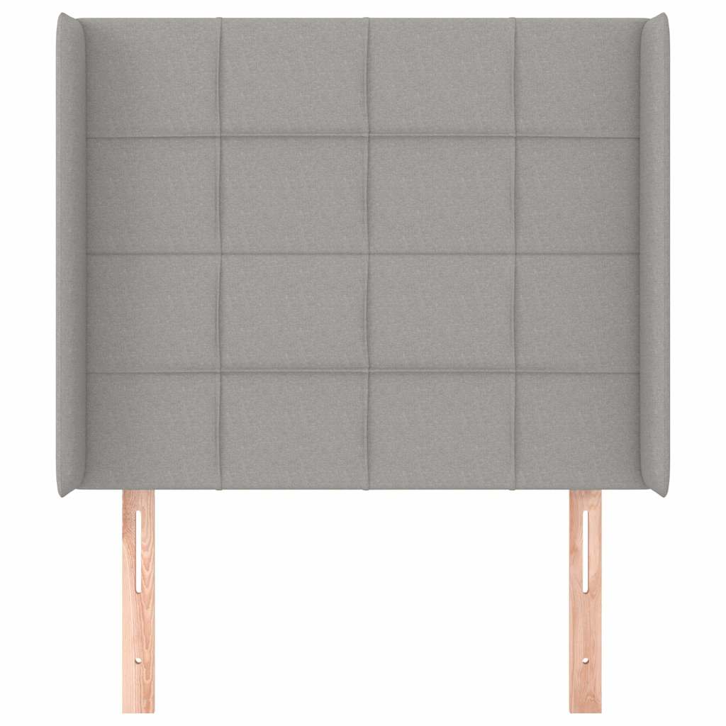Kopfteil mit Ohren Hellgrau 83x16x118/128 cm Stoff