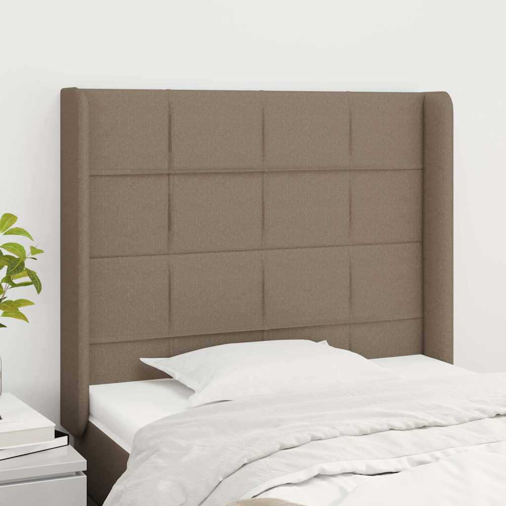 Kopfteil mit Ohren Taupe 83x16x118/128 cm Stoff