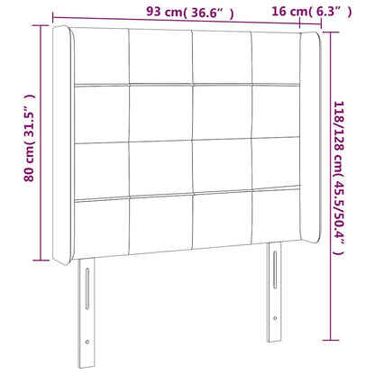 Kopfteil mit Ohren Dunkelbraun 93x16x118/128 cm Stoff