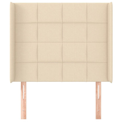 Kopfteil mit Ohren Creme 103x16x118/128 cm Stoff