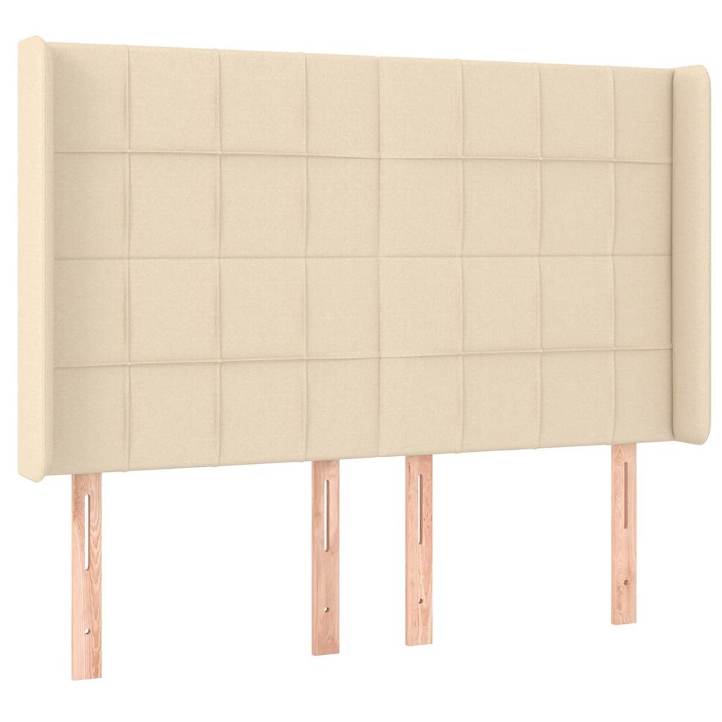 Kopfteil mit Ohren Creme 147x16x118/128 cm Stoff