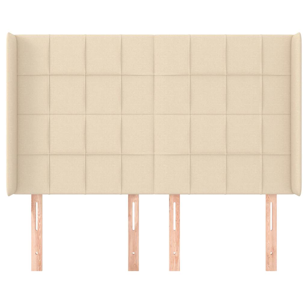 Kopfteil mit Ohren Creme 147x16x118/128 cm Stoff