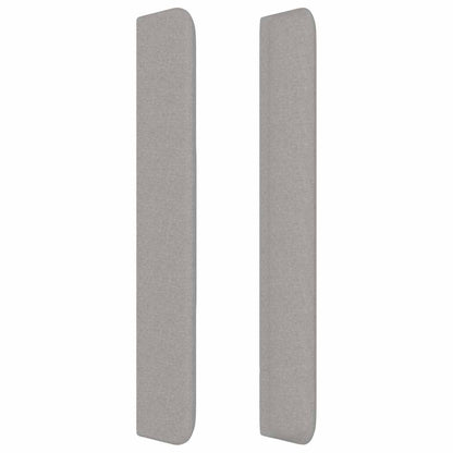 Kopfteil mit Ohren Hellgrau 183x16x118/128 cm Stoff
