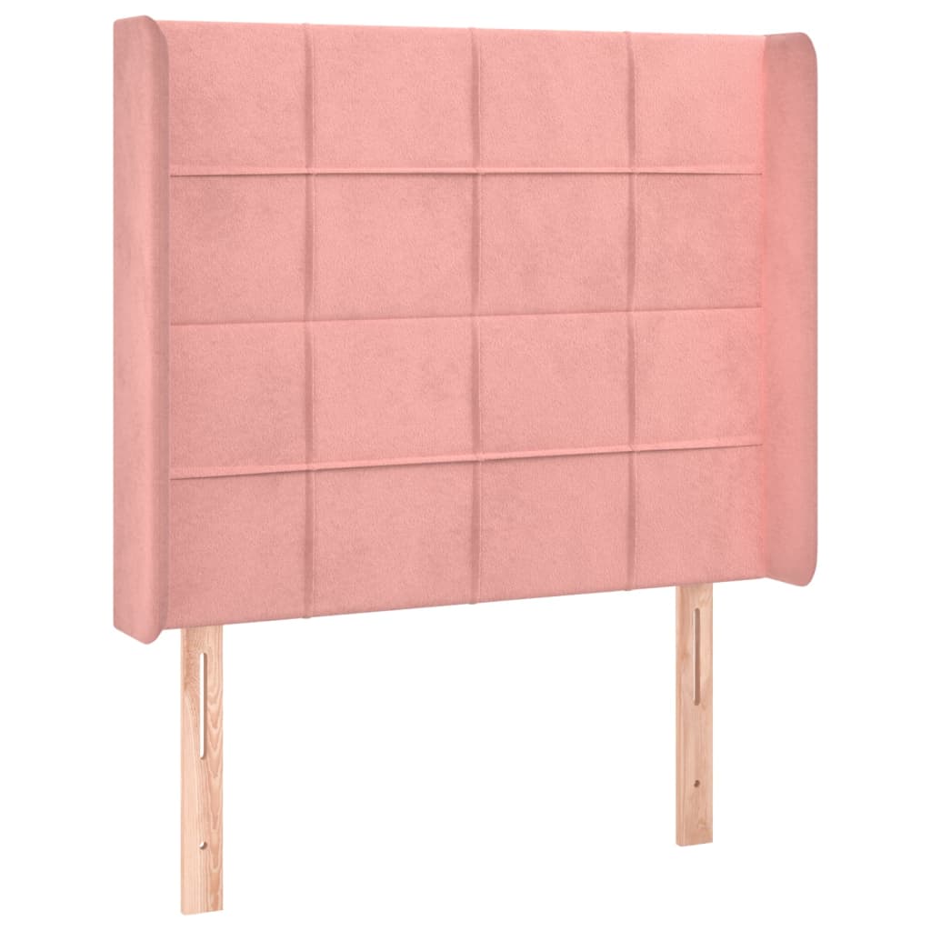 Kopfteil mit Ohren Rosa 93x16x118/128 cm Samt