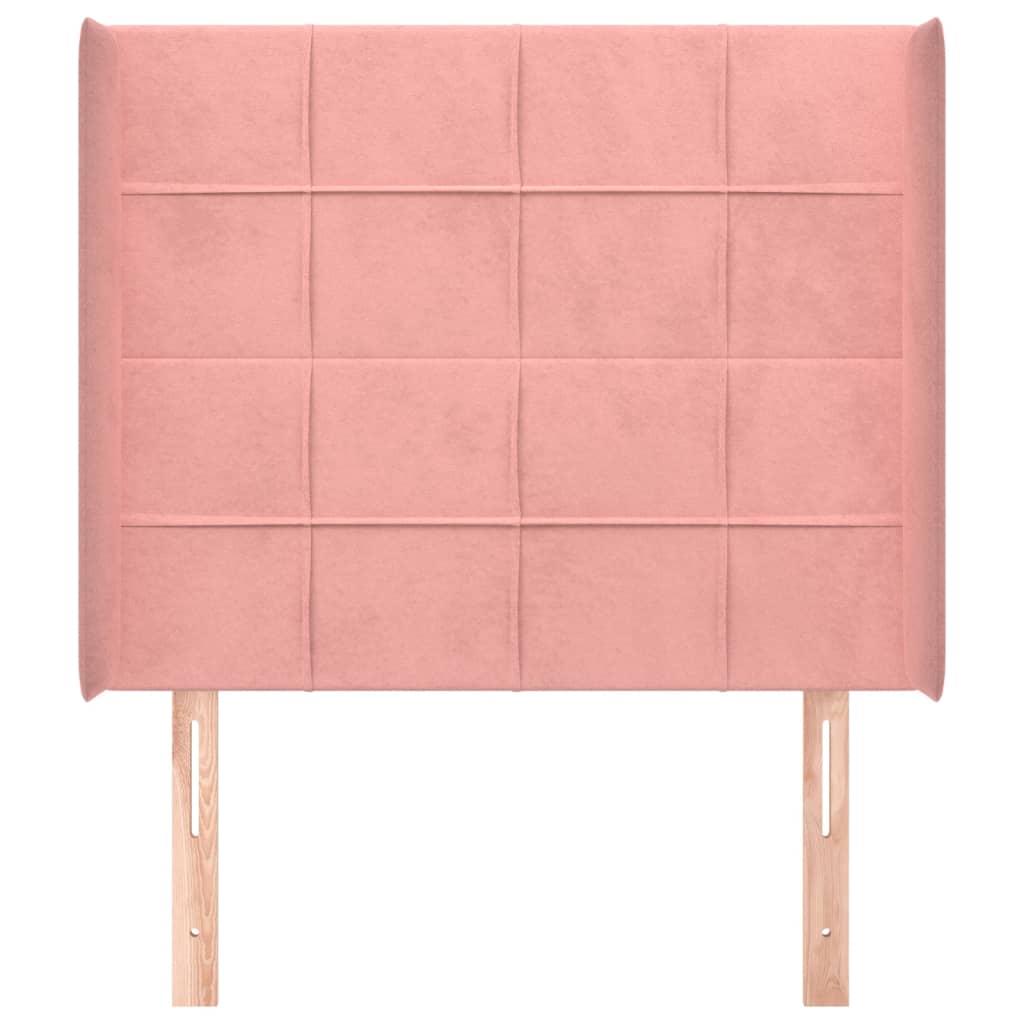 Kopfteil mit Ohren Rosa 93x16x118/128 cm Samt