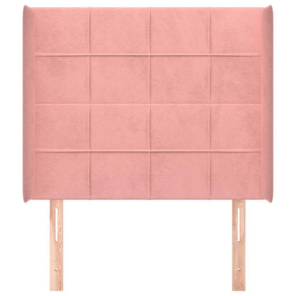 Kopfteil mit Ohren Rosa 103x16x118/128 cm Samt