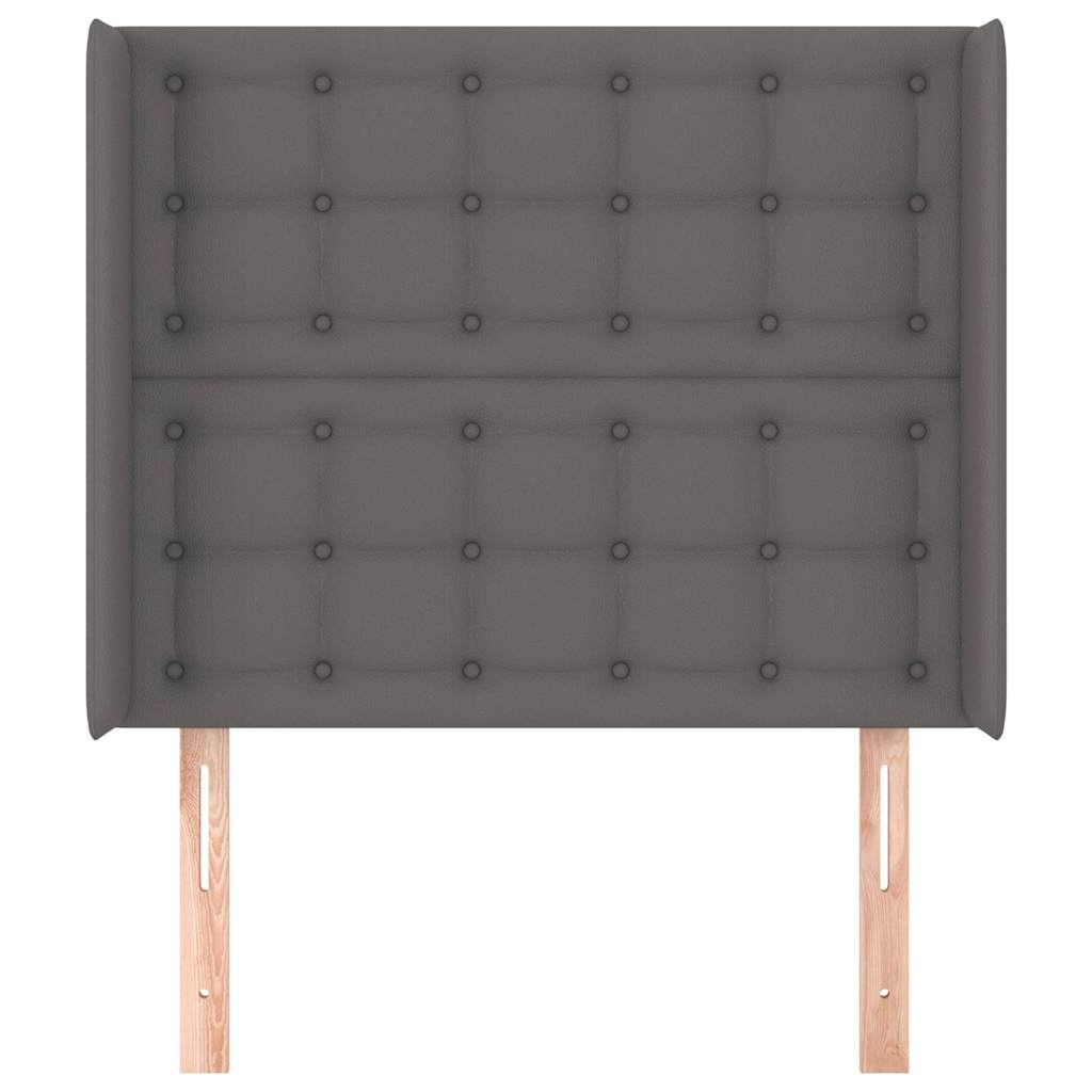 Kopfteil mit Ohren Grau 83x16x118/128 cm Kunstleder
