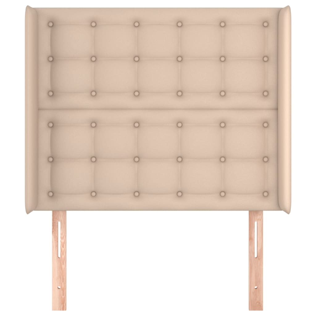 Kopfteil mit Ohren Cappuccino-Braun 93x16x118/128 cm Kunstleder