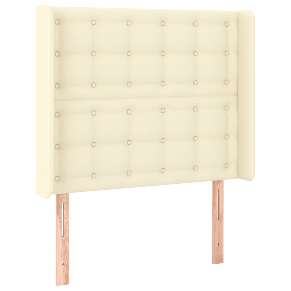 Kopfteil mit Ohren Creme 103x16x118/128 cm Kunstleder