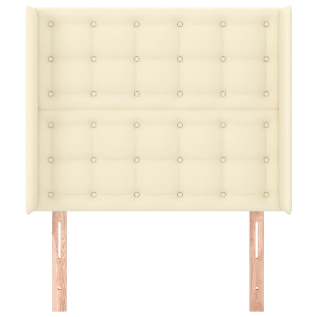 Kopfteil mit Ohren Creme 103x16x118/128 cm Kunstleder