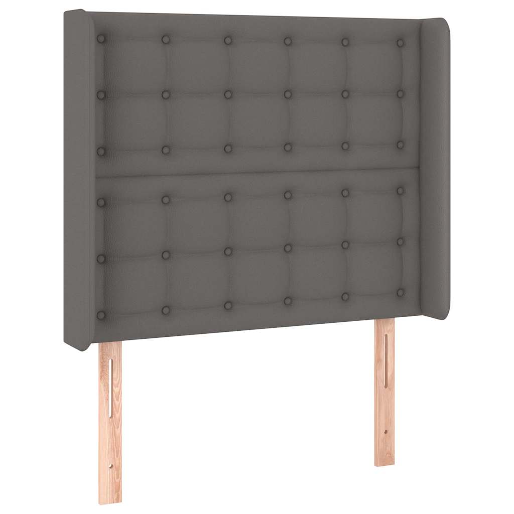 Kopfteil mit Ohren Grau 103x16x118/128 cm Kunstleder