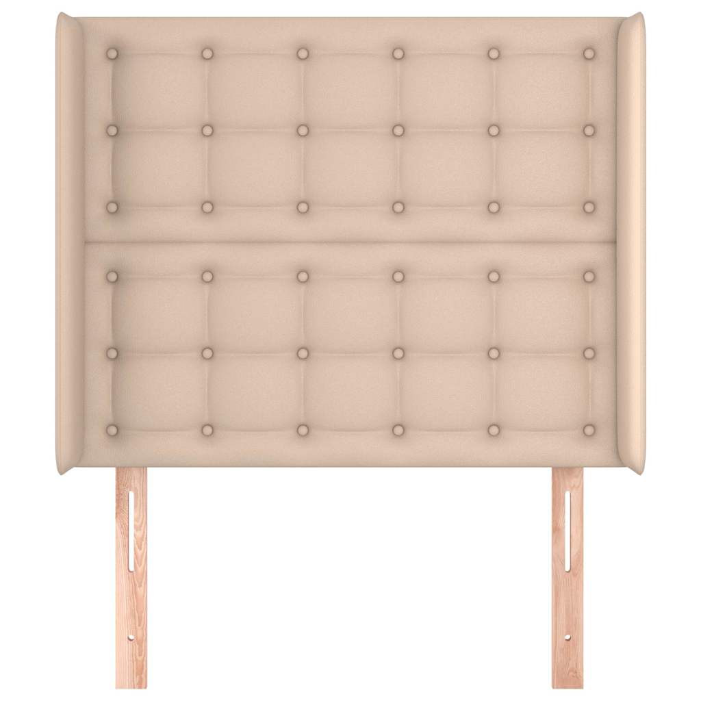 Kopfteil mit Ohren Cappuccino-Braun 103x16x118/128cm Kunstleder
