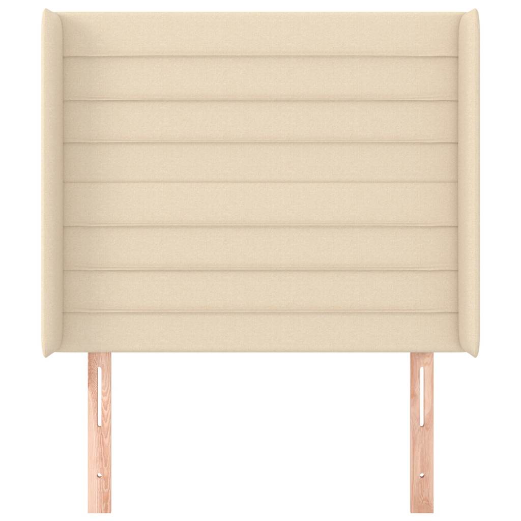 Kopfteil mit Ohren Creme 103x16x118/128 cm Stoff