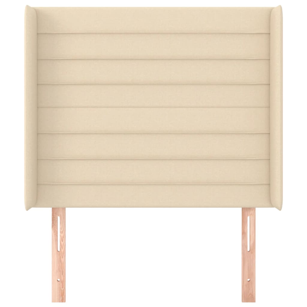 Kopfteil mit Ohren Creme 103x16x118/128 cm Stoff