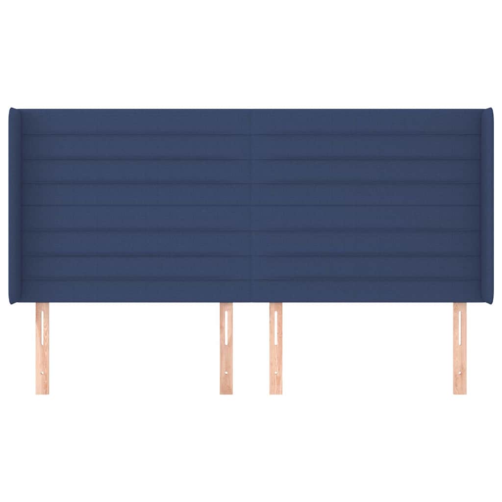 Kopfteil mit Ohren Blau 163x16x118/128 cm Stoff