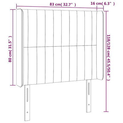 Kopfteil mit Ohren Dunkelgrau 83x16x118/128 cm Stoff