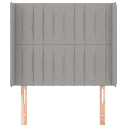 Kopfteil mit Ohren Hellgrau 103x16x118/128 cm Stoff