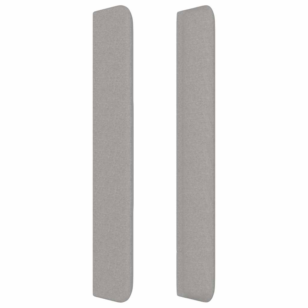 Kopfteil mit Ohren Hellgrau 163x16x118/128 cm Stoff