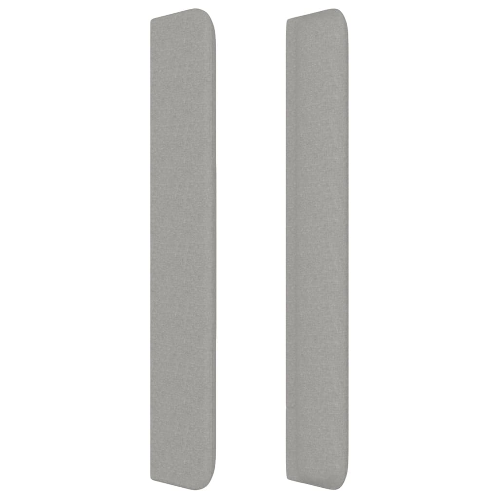 Kopfteil mit Ohren Hellgrau 203x16x118/128 cm Stoff
