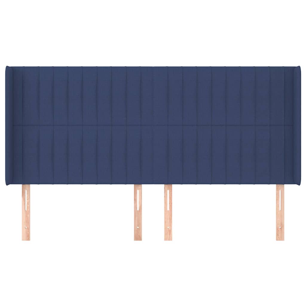 Kopfteil mit Ohren Blau 203x16x118/128 cm Stoff