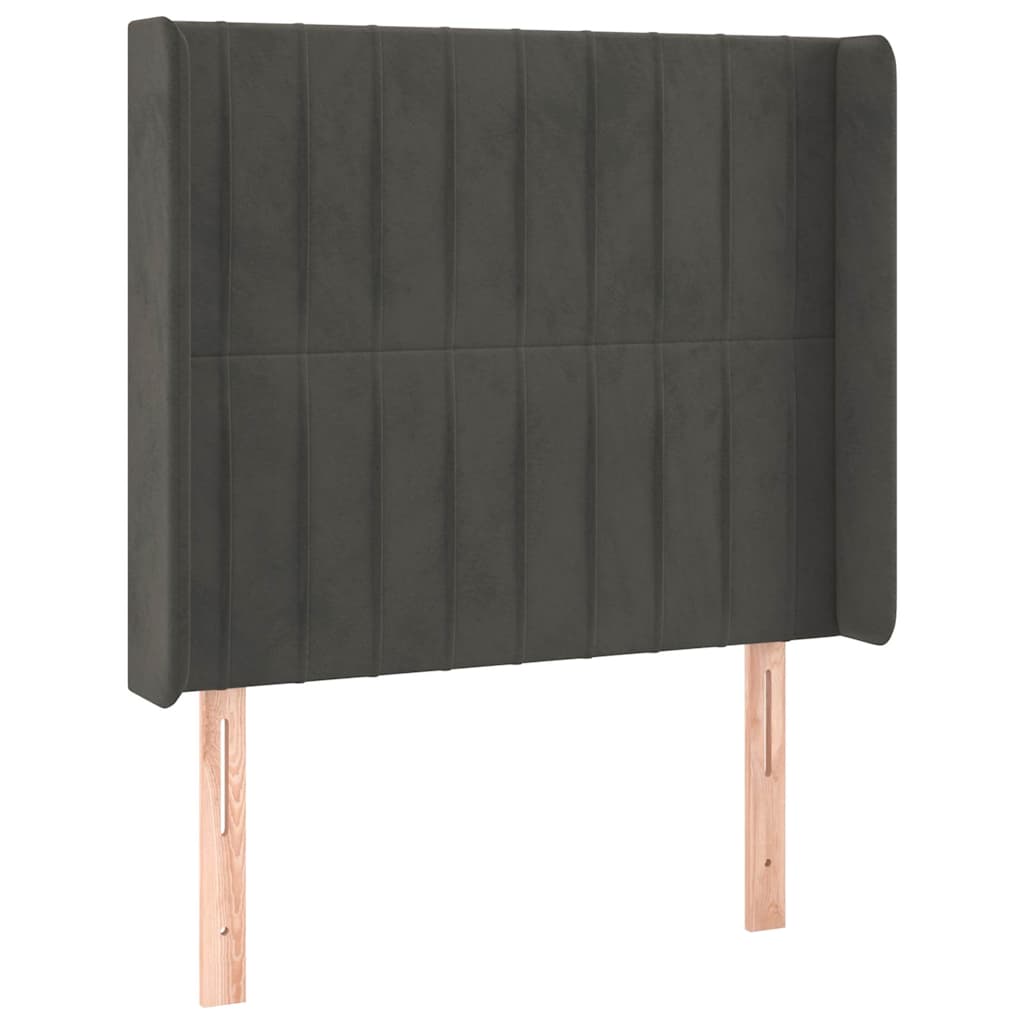 Kopfteil mit Ohren Dunkelgrau 83x16x118/128 cm Samt