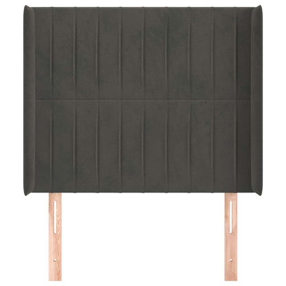 Kopfteil mit Ohren Dunkelgrau 83x16x118/128 cm Samt