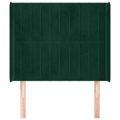 Kopfteil mit Ohren Dunkelgrün 83x16x118/128 cm Samt