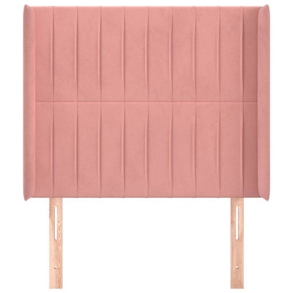 Kopfteil mit Ohren Rosa 83x16x118/128 cm Samt
