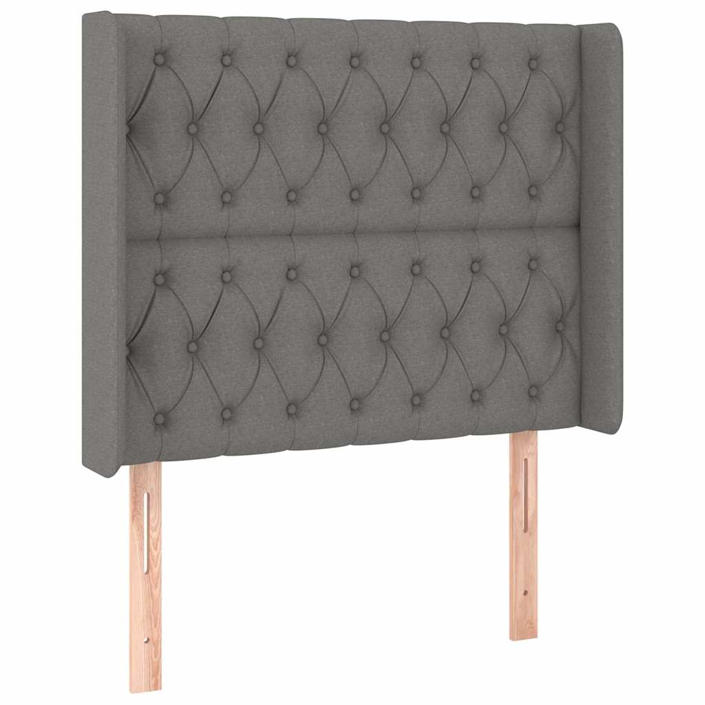 Kopfteil mit Ohren Dunkelgrau 93x16x118/128 cm Stoff