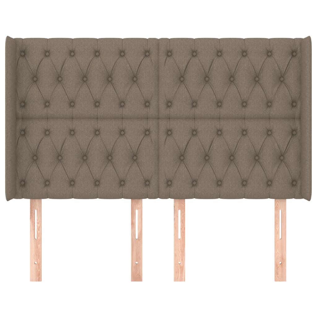 Kopfteil mit Ohren Taupe 147x16x118/128 cm Stoff