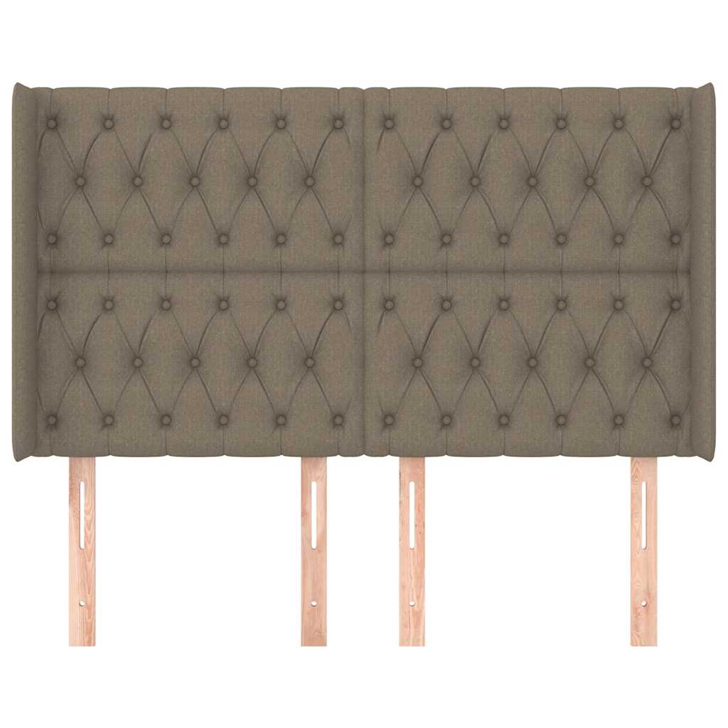 Kopfteil mit Ohren Taupe 163x16x118/128 cm Stoff