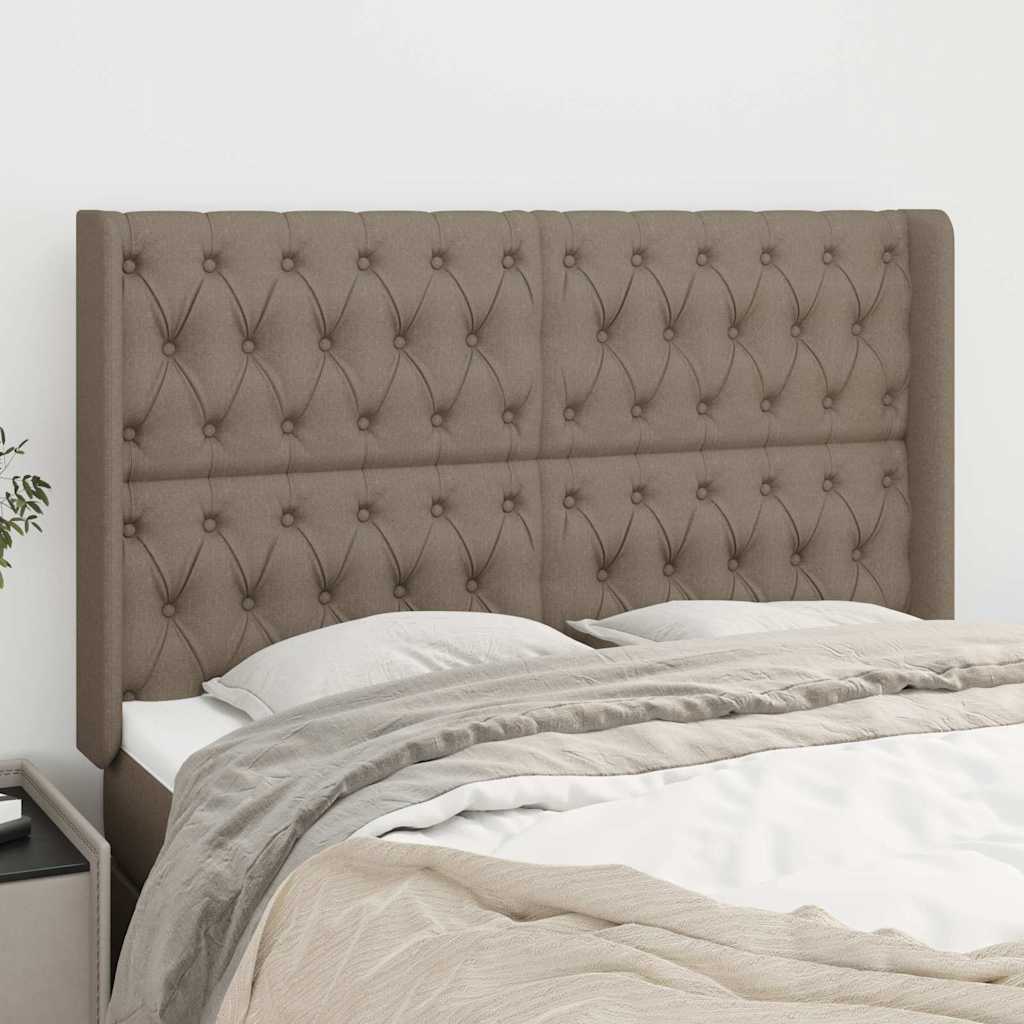 Kopfteil mit Ohren Taupe 163x16x118/128 cm Stoff