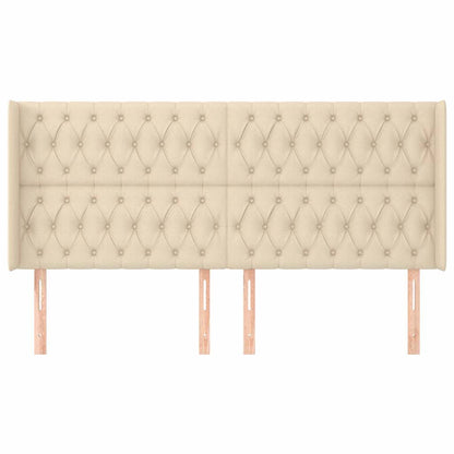 Kopfteil mit Ohren Creme 183x16x118/128 cm Stoff