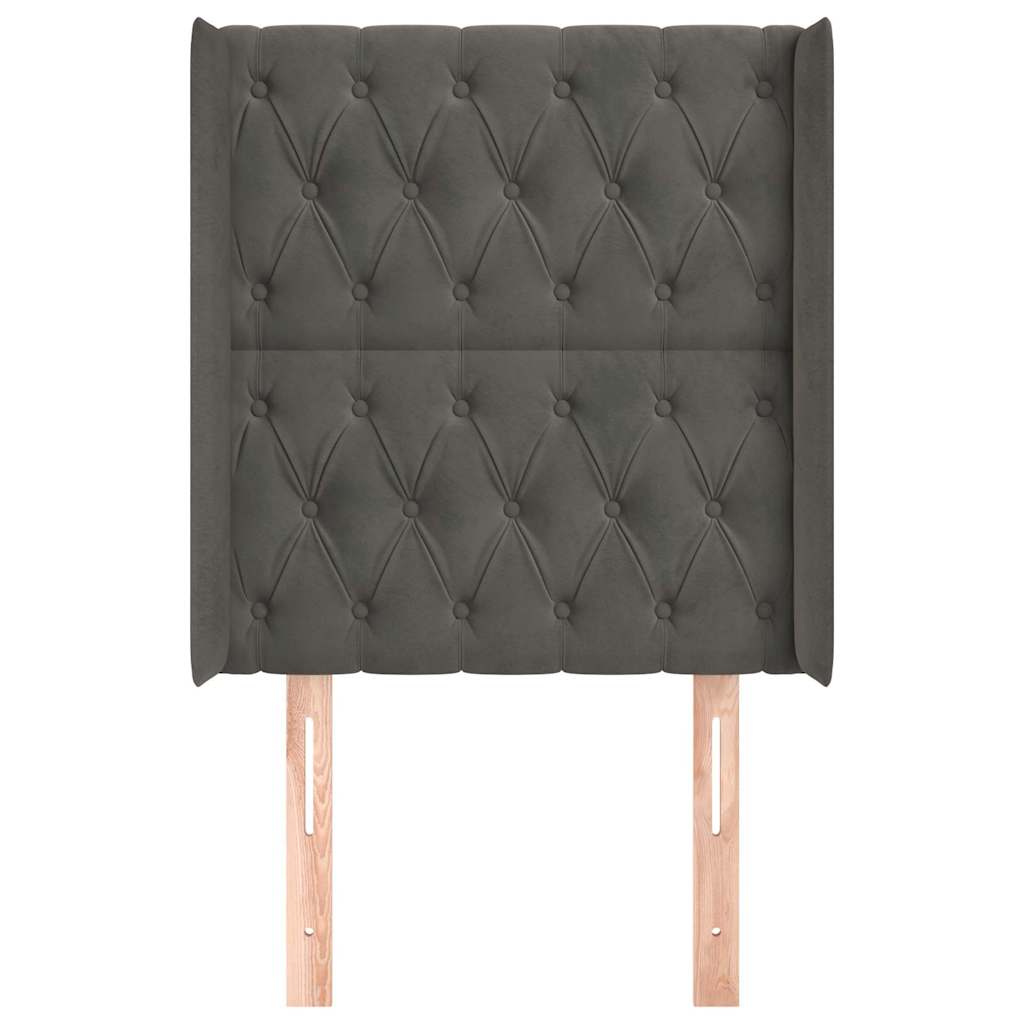 Kopfteil mit Ohren Dunkelgrau 83x16x118/128 cm Samt