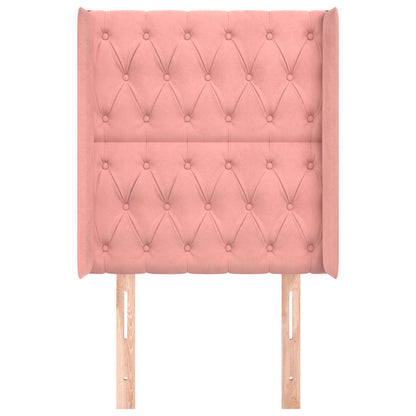 Kopfteil mit Ohren Rosa 83x16x118/128 cm Samt