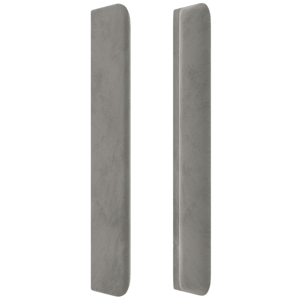 Kopfteil mit Ohren Hellgrau 163x16x118/128 cm Samt