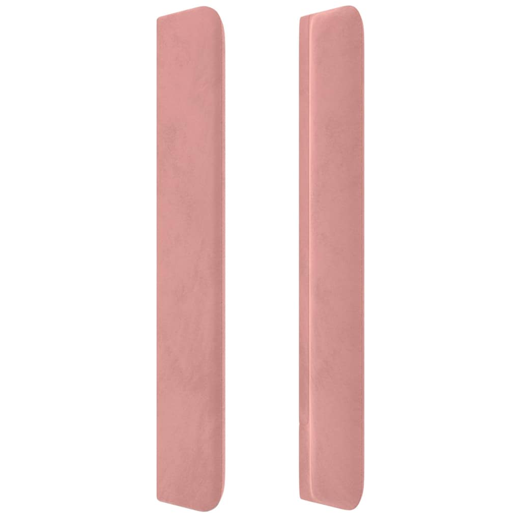 Kopfteil mit Ohren Rosa 203x16x118/128 cm Samt