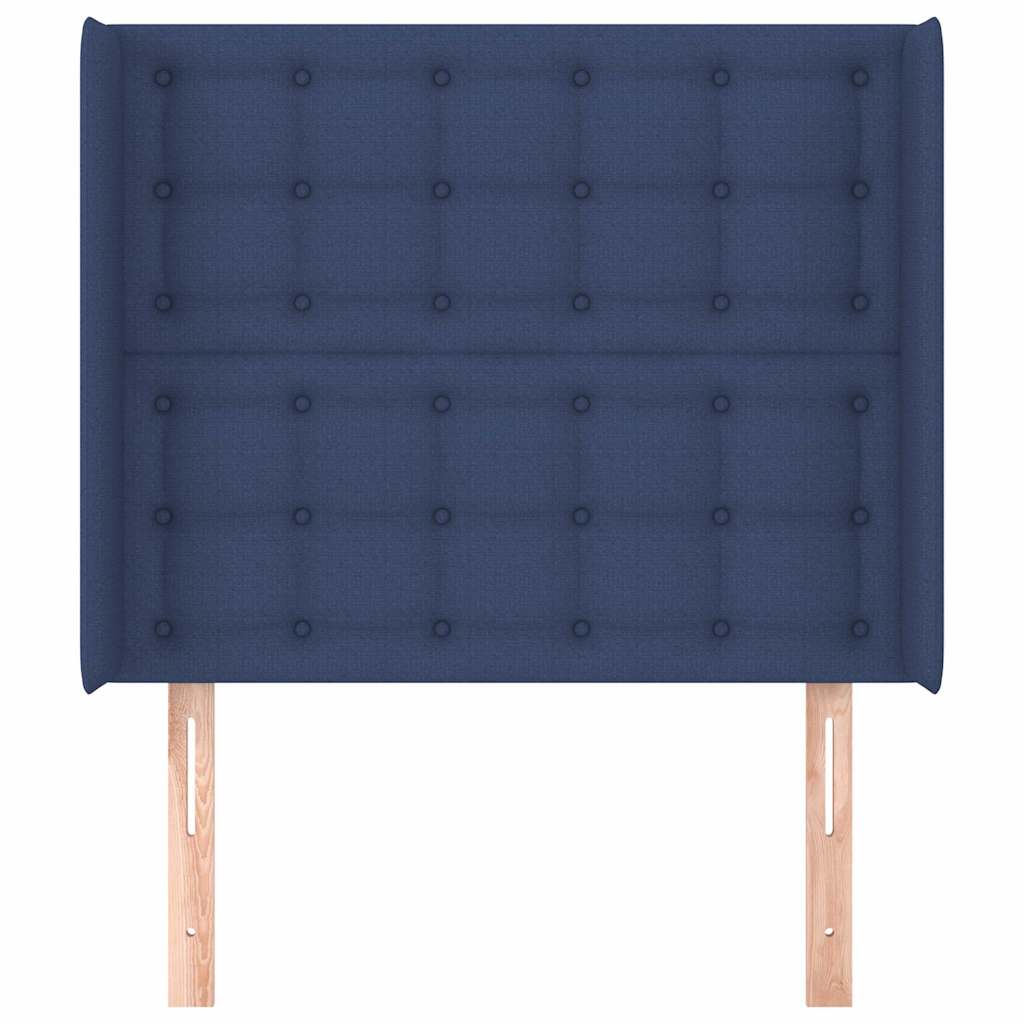Kopfteil mit Ohren Blau 83x16x118/128 cm Stoff