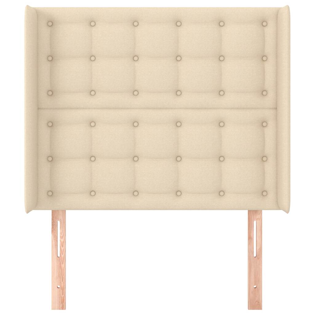 Kopfteil mit Ohren Creme 103x16x118/128 cm Stoff
