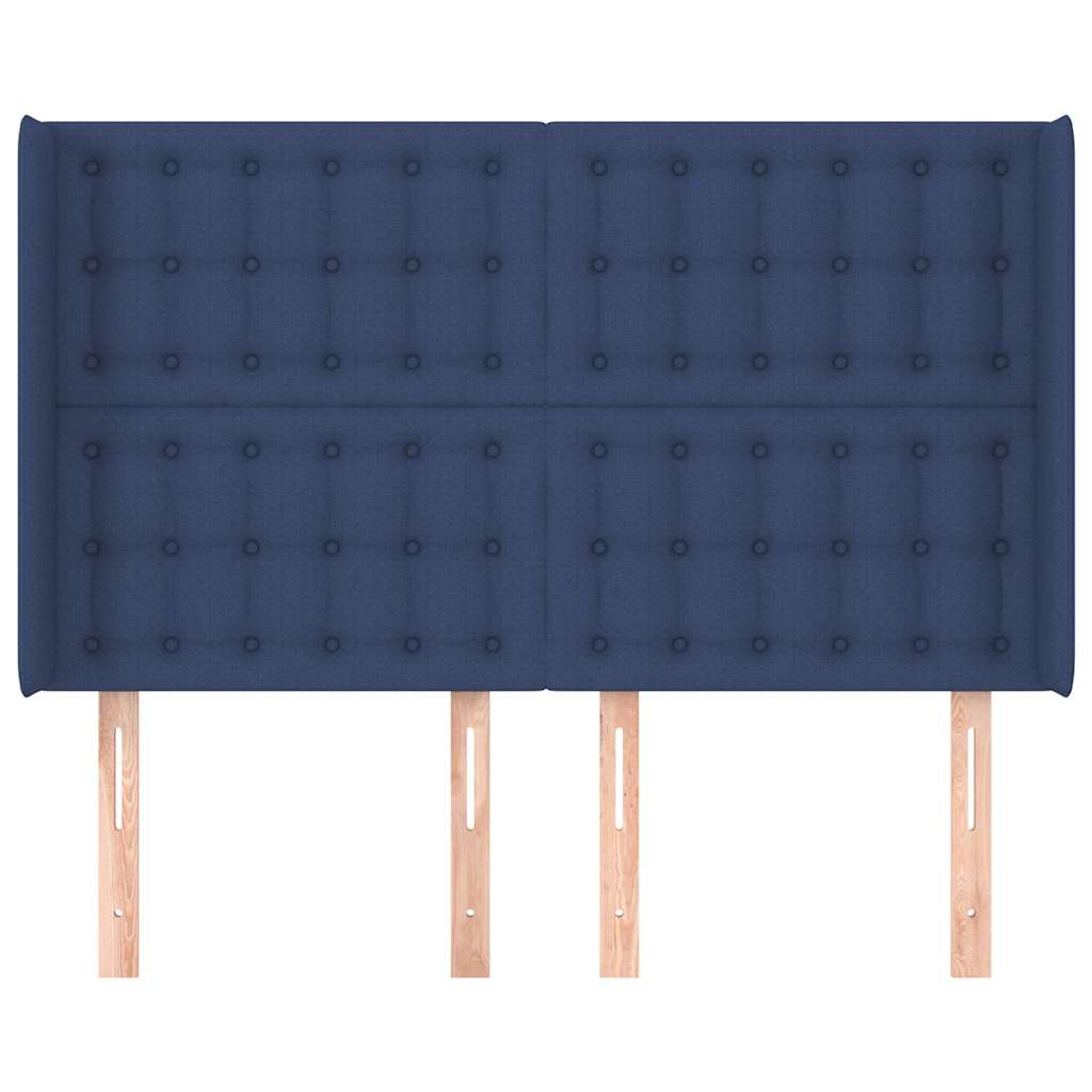Kopfteil mit Ohren Blau 147x16x118/128 cm Stoff