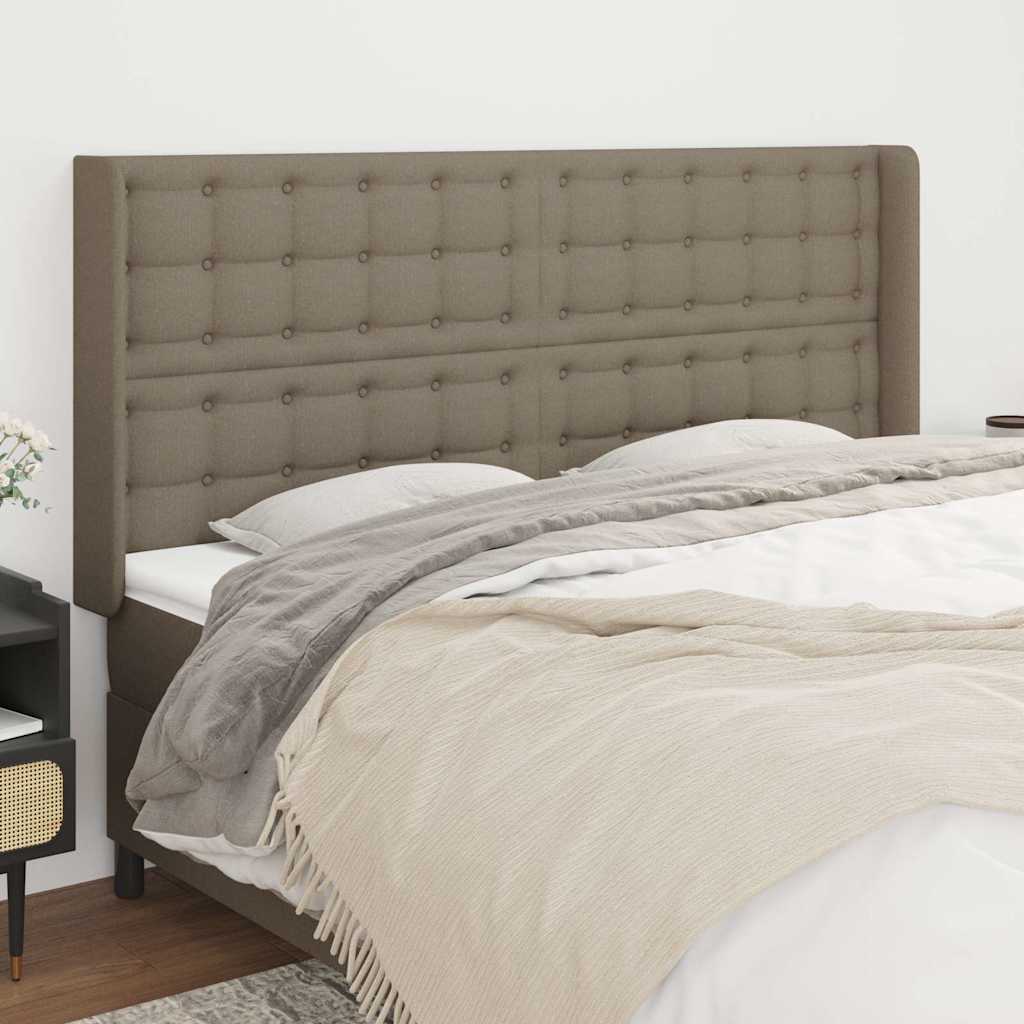 Kopfteil mit Ohren Taupe 163x16x118/128 cm Stoff