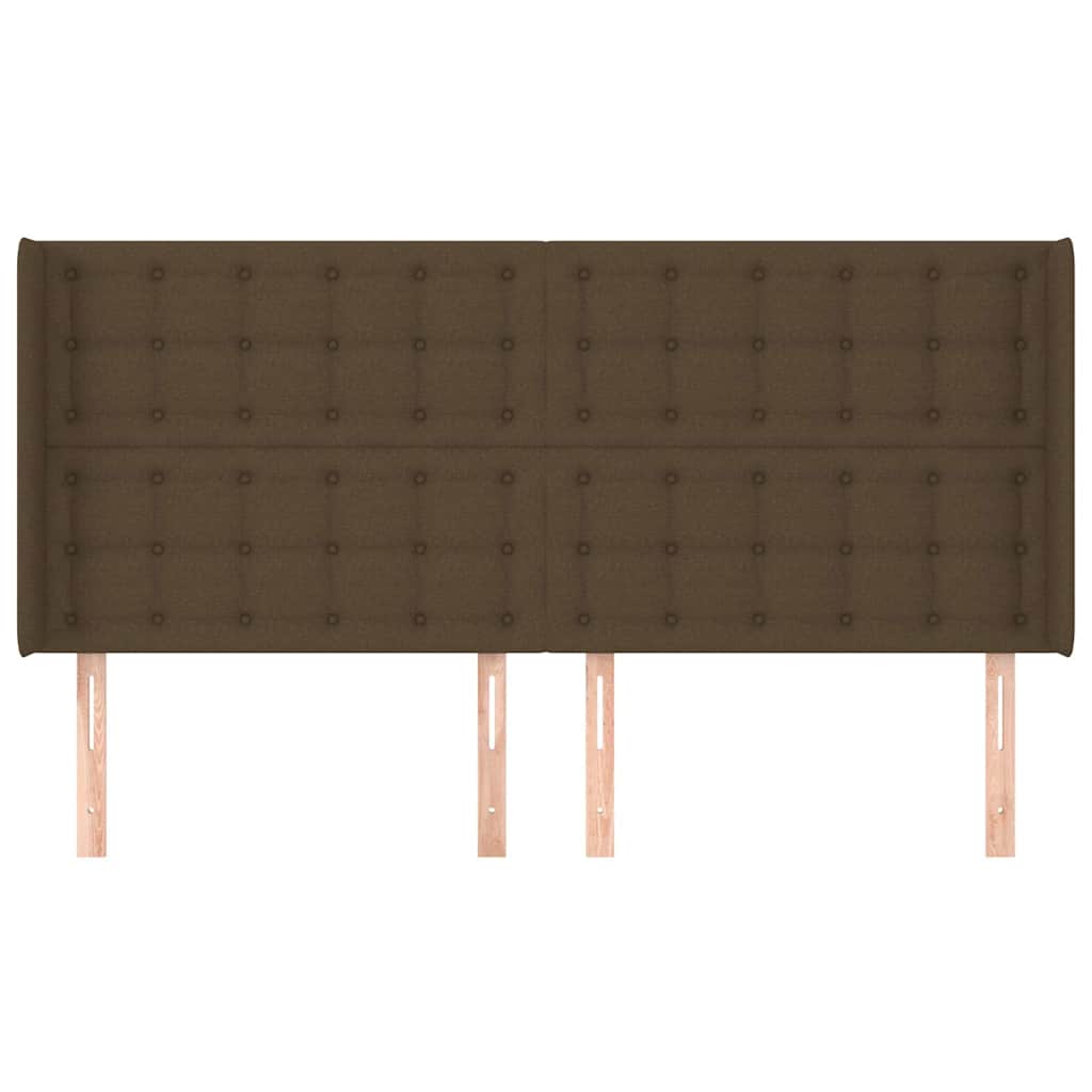 Kopfteil mit Ohren Dunkelbraun 183x16x118/128 cm Stoff
