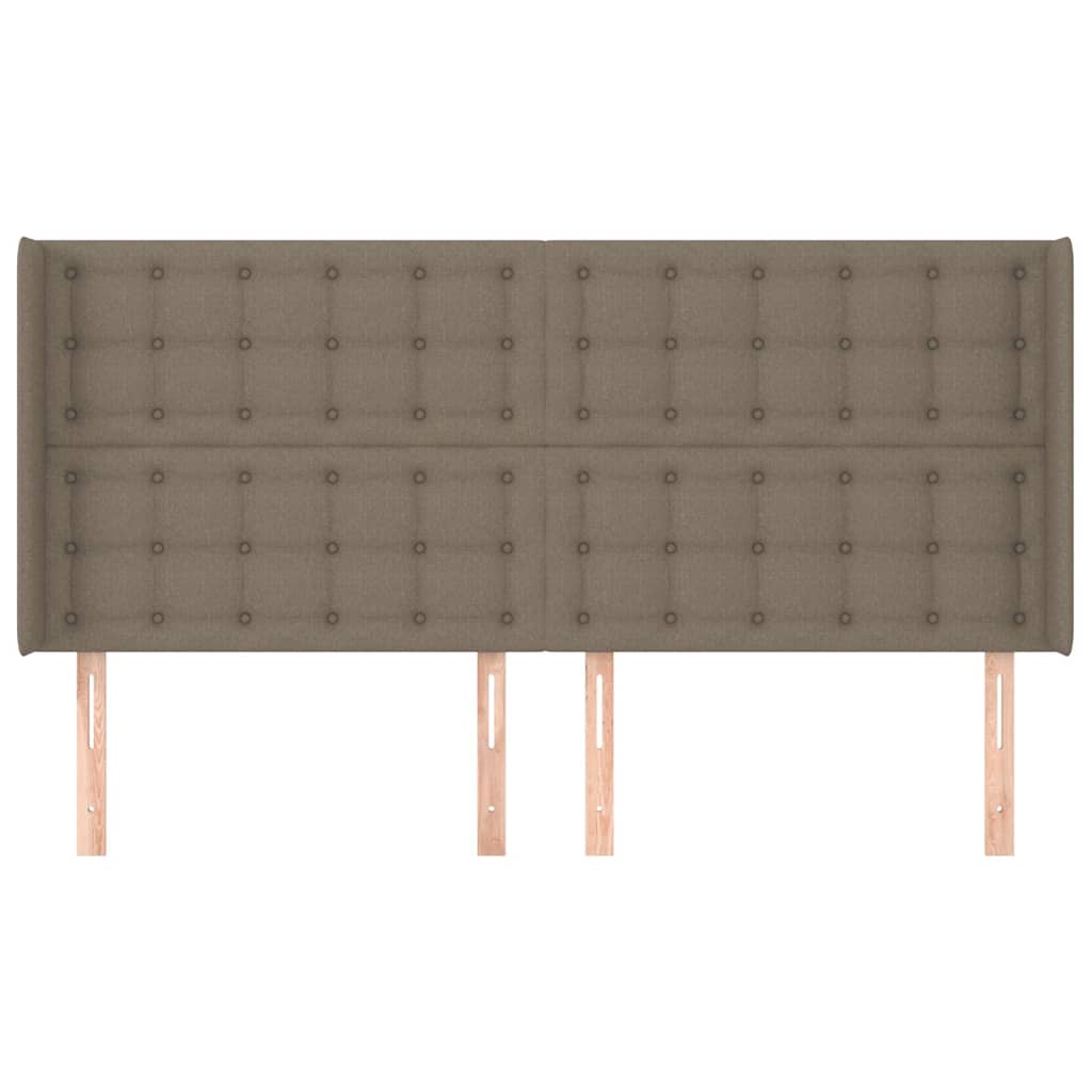 Kopfteil mit Ohren Taupe 183x16x118/128 cm Stoff